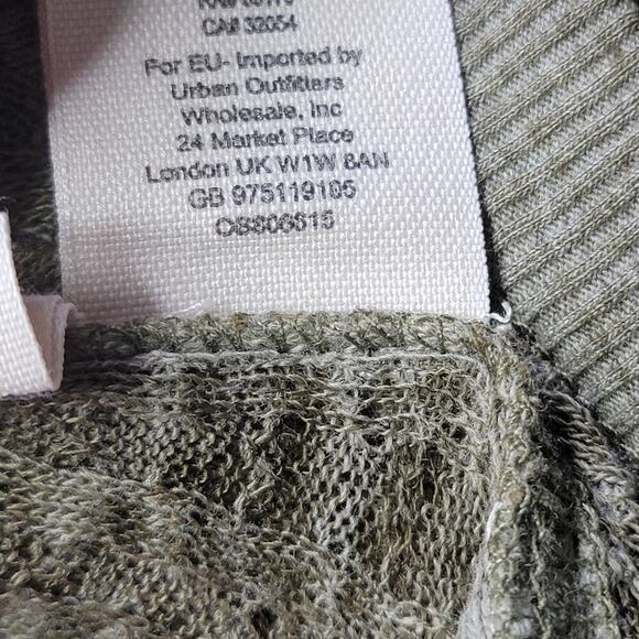 We The Free People South Side Thermal Knit Oversized Off Shoulder Top Green Sz S - Picture 12 of 12